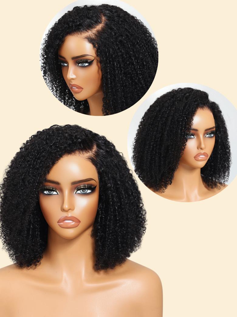 UNice Bye-Bye Knots 7x5 Lace Black Afro Kinky Curly Bob Wig