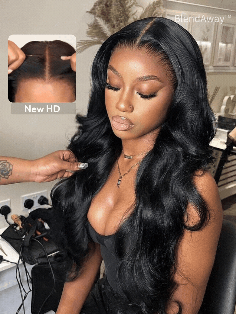 [From 20"] Glueless HD Lace 180% Density 5x5 Lace Closure Body Wave Wig With Baby Hair Pre-plucked and Pre-bleached