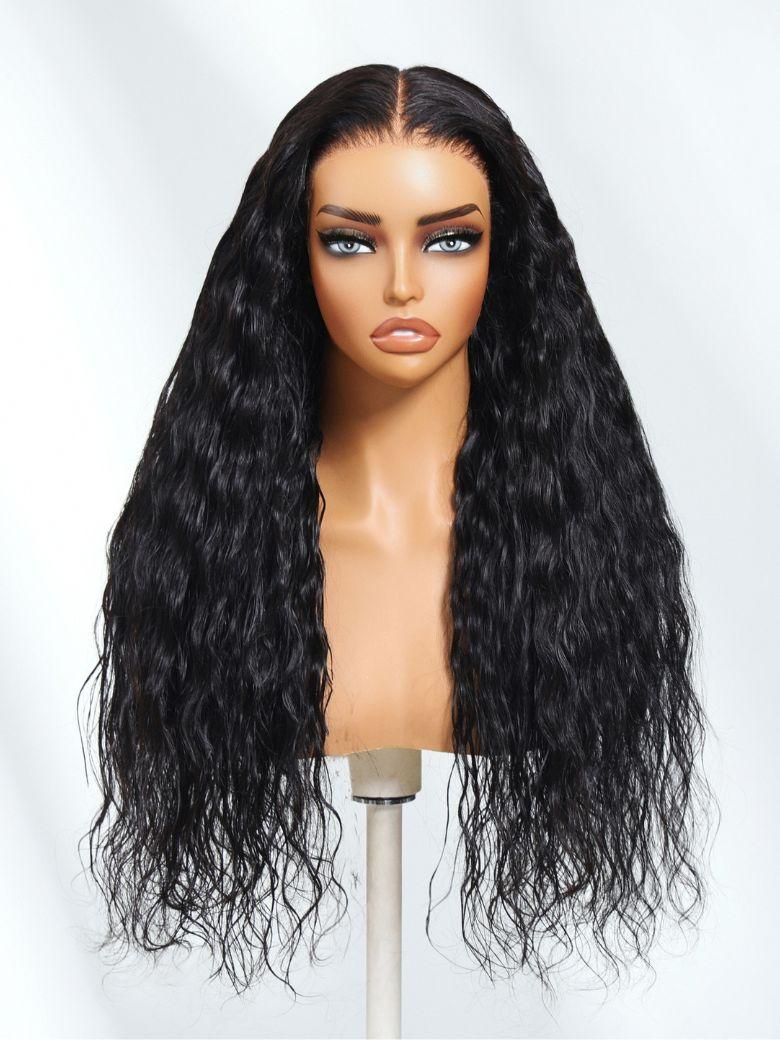From 16'' UNice 13x4 Pre-Everything™ Lace Frontal Black Breezy Wave Wig with Invisi Drawstring