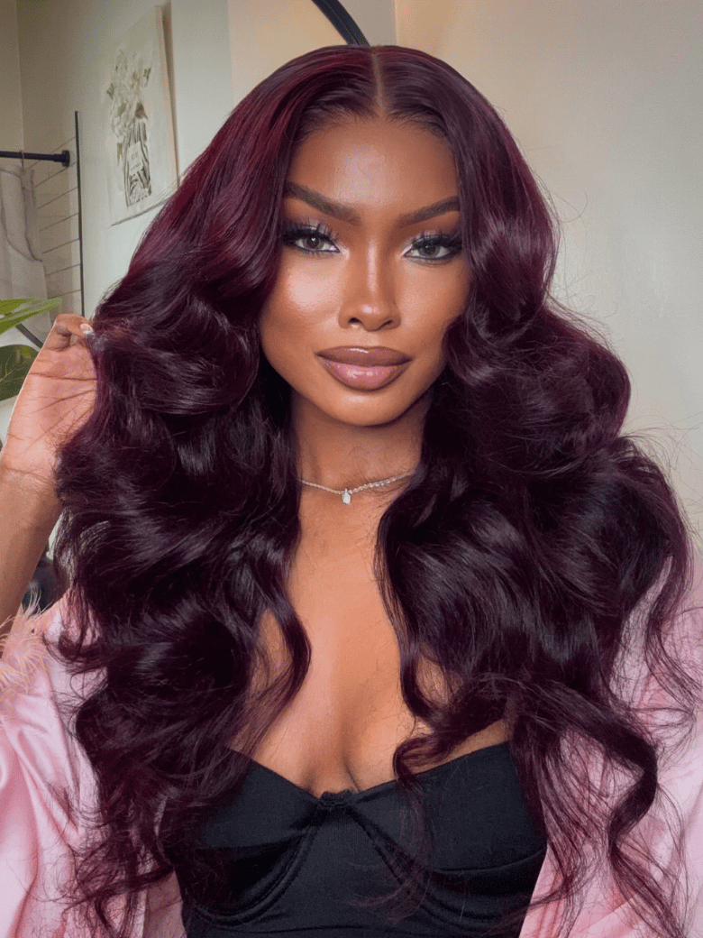[Flash Sale] UNice 13x4 Pre-Everything Lace Frontal Layered Straight Purple Black Cherry Wig