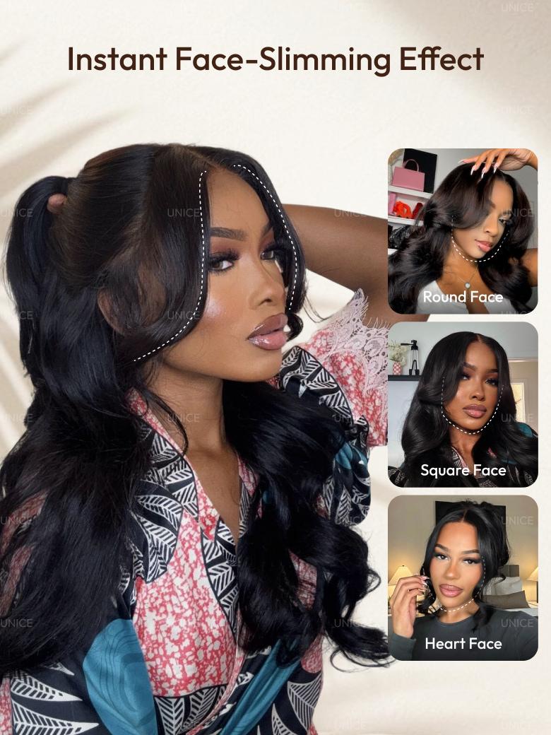 UNice 13x4 Pre-Everything™ HD Lace & Transparent Lace Front Pull And Go 3D Body Wave Wig Real Ear To Ear With Invisi Drawstring Wig