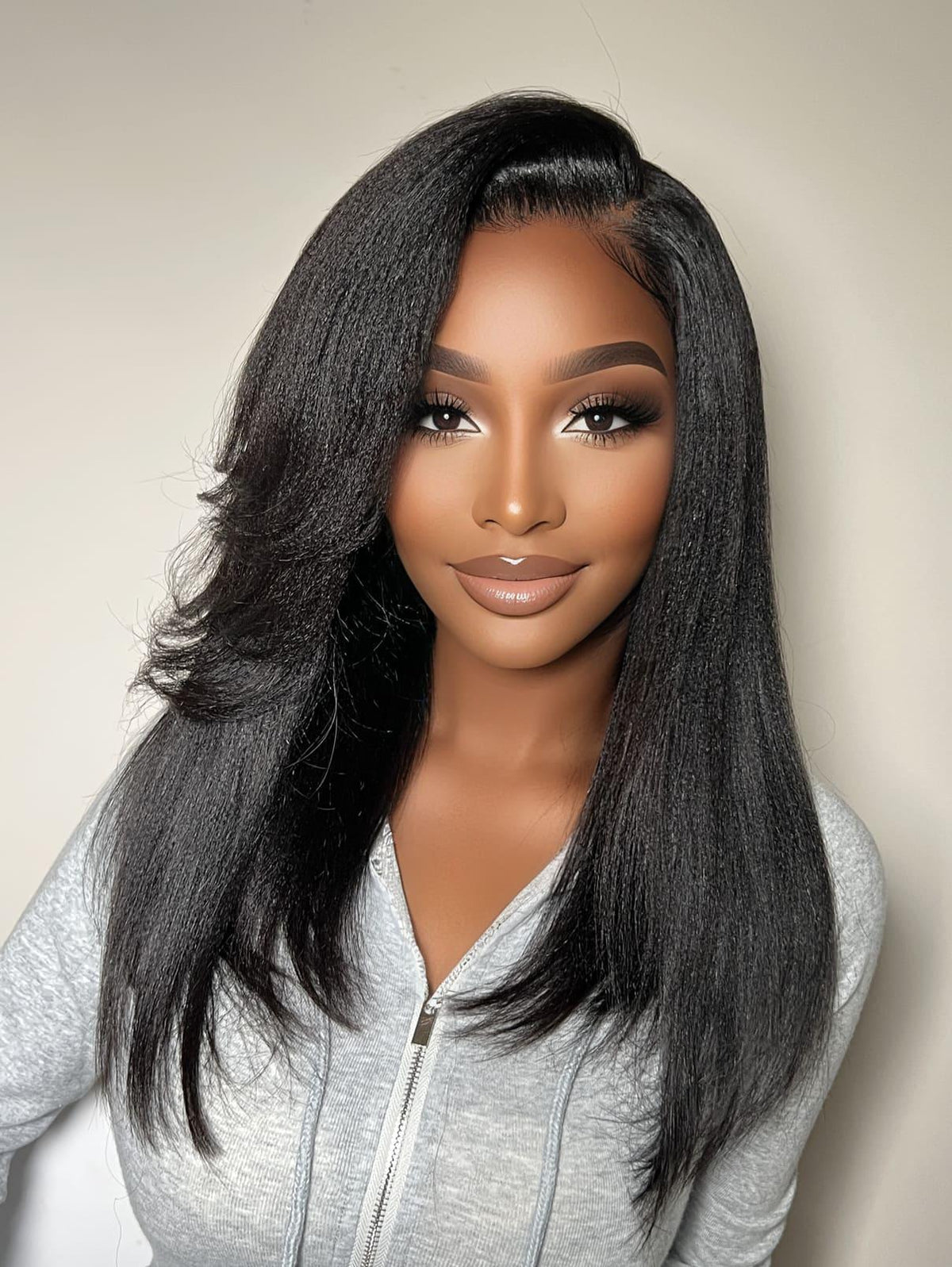 7x5 Bye Bye Knots Lace Yaki Straight Wig With Side Bangs Limited Stock