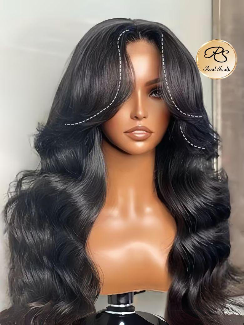 UNice HD Real Scalp™ Wig 13x4 Invisible Lace Frontal Loose Wave with Face Framing Curtain Bangs