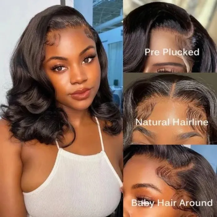 UNice 13x4 Lace Front Big Loose Wave Black Shoulder Length Wig