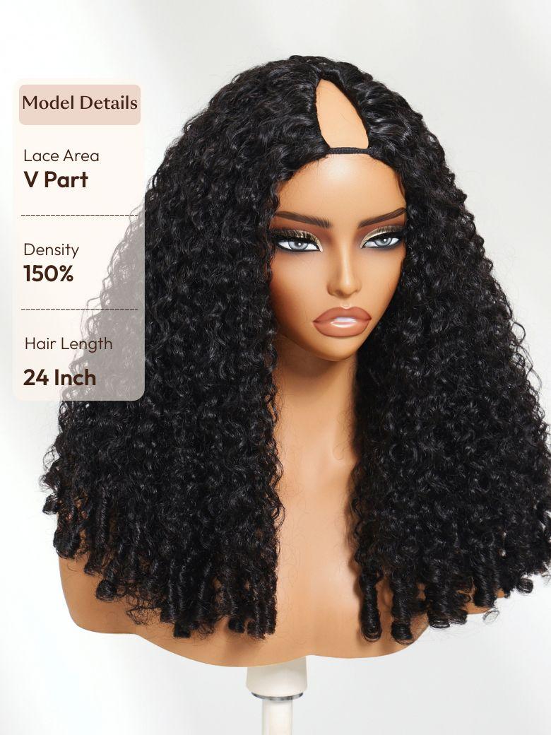 [24 Inch $99] UNice EasiContour™ V Part Black to Reddish Brown Ombre Yaki Straight Wig