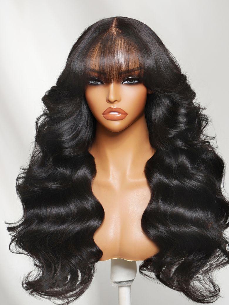 UNice Bye-Bye Knots™ 7x5 Lace Deep Brown with Caramel Higlights Loose Wave Drawstring Glueless Wig