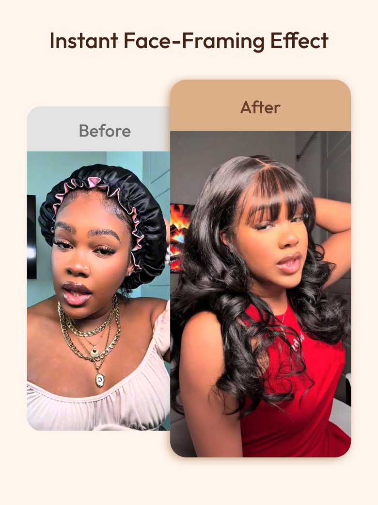 [Glueless Wig] 7x5 Bye-Bye Knots™ Lace 180% Density Fluffy Natural Loose Wave Curtain Bangs Wig Limited Sale
