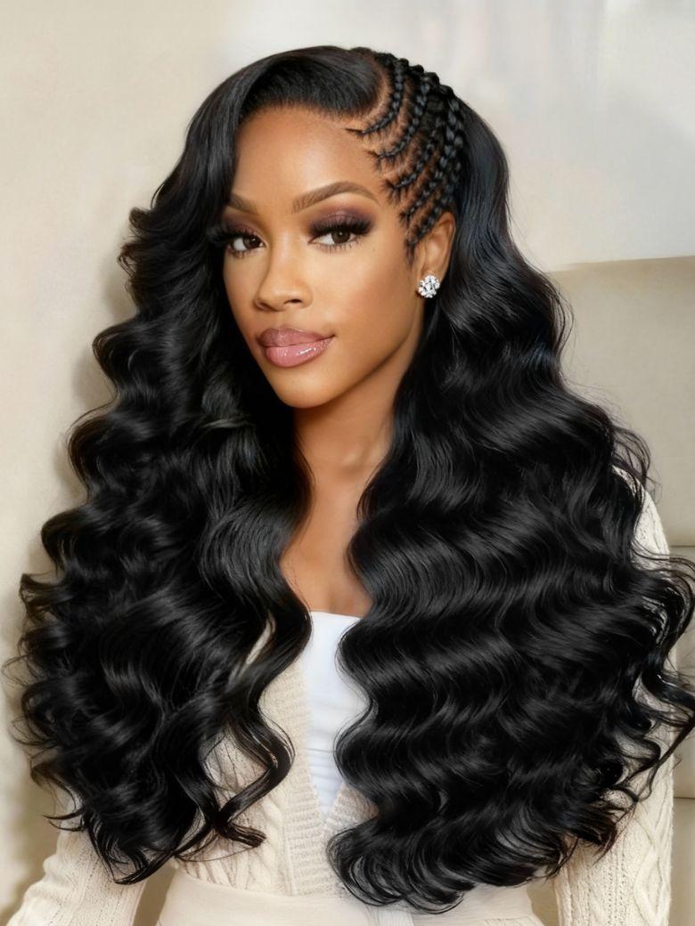 UNice 13x4 Pre-Everything™ Voluminous Wave Wig with Boho Micro Cornrows Side Braids