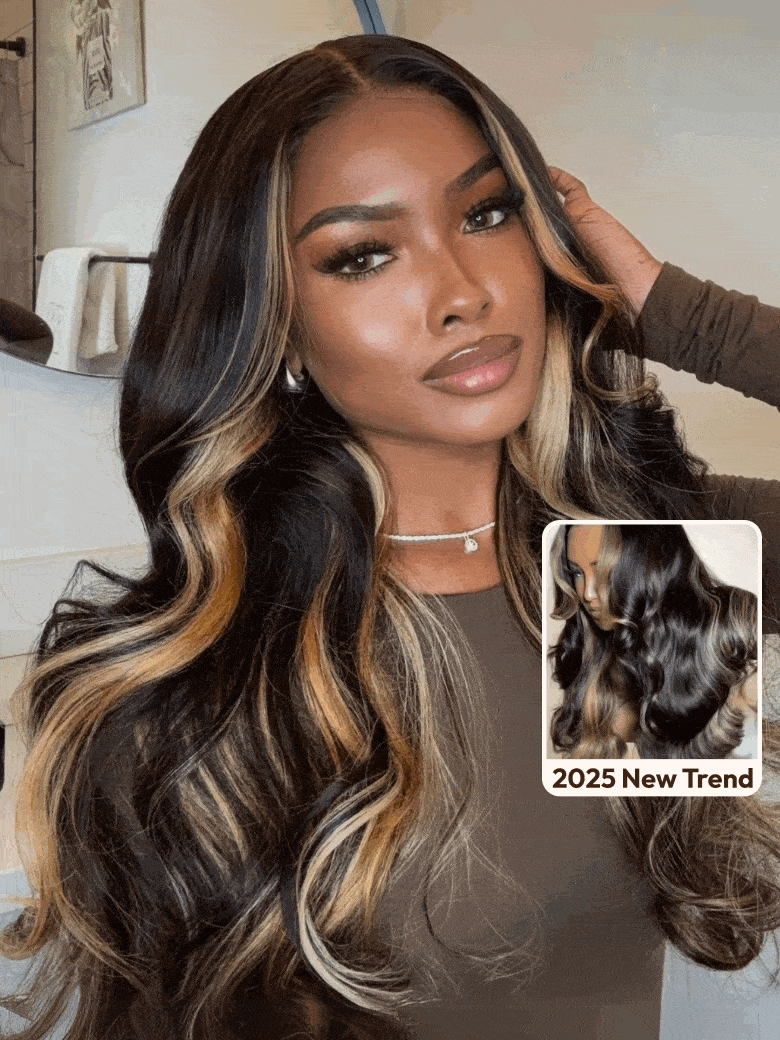 UNice Bye-Bye Knots Wig 7x5 Lace Loose Wave Butterscotch Highlights Brown Wig 150% Density