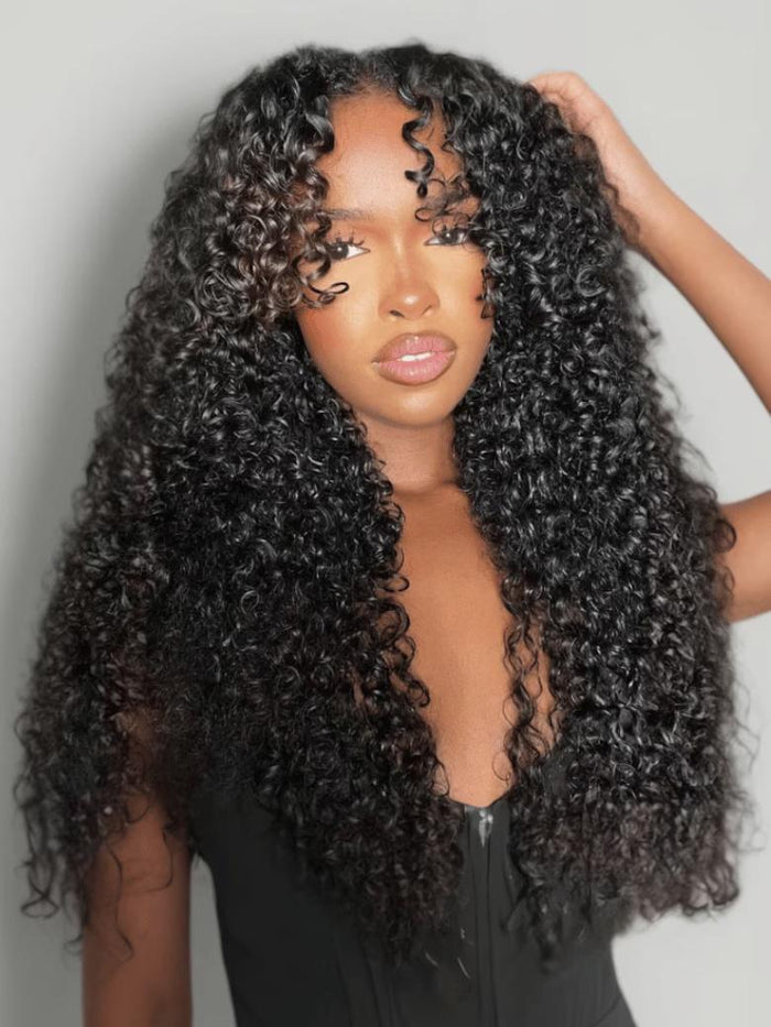 UNice Bye-Bye Knots 7x5 Lace Spiral Kinky Curly & Tight Kinky Curly Put On and Go Wig With Invisi Drawstring