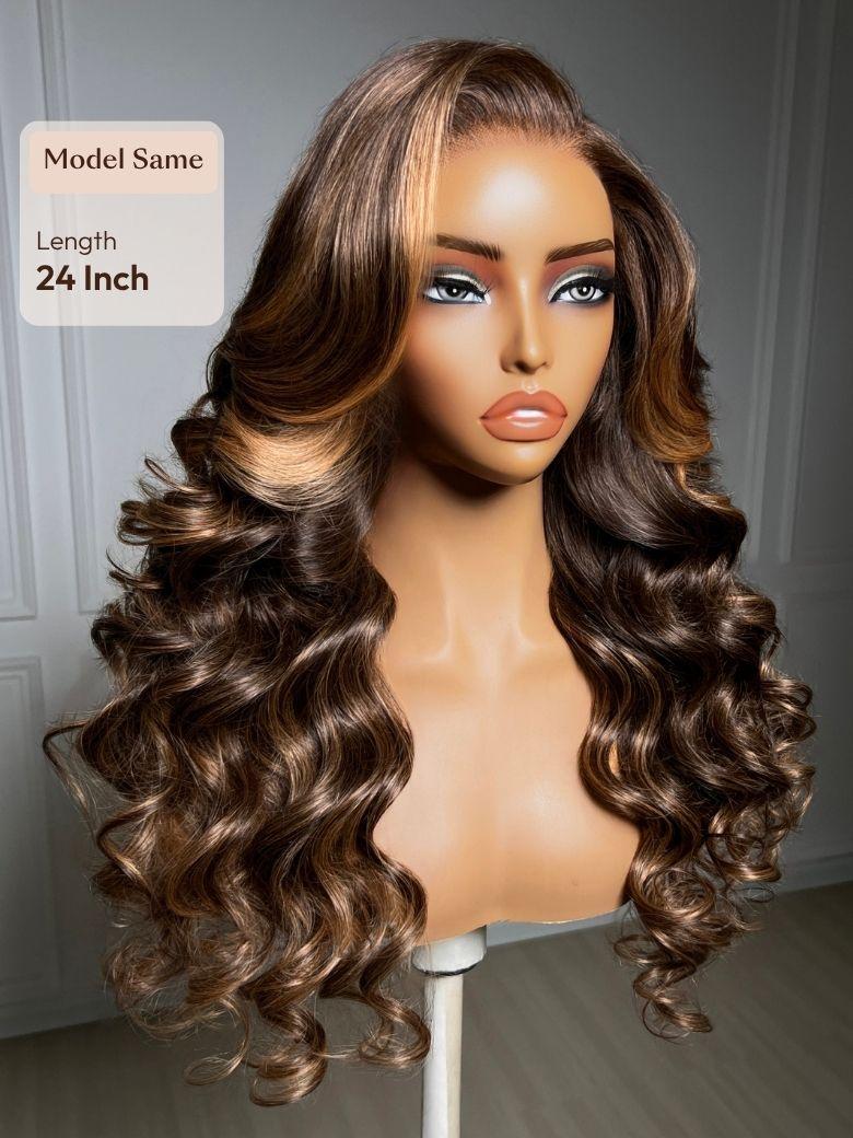 UNice 13x4 Lace Front Honey Blonde Highlights Water Wave Pre-Everything Wig With Invisible Knots