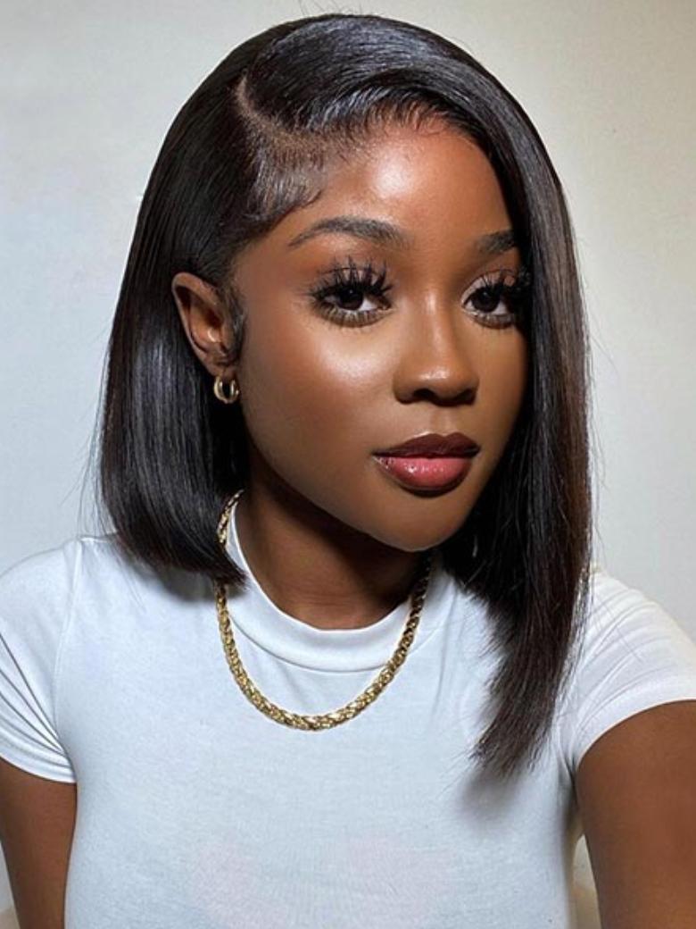 13x4 Lace Frontal Black Bob Pre-Everything Wig For Summer