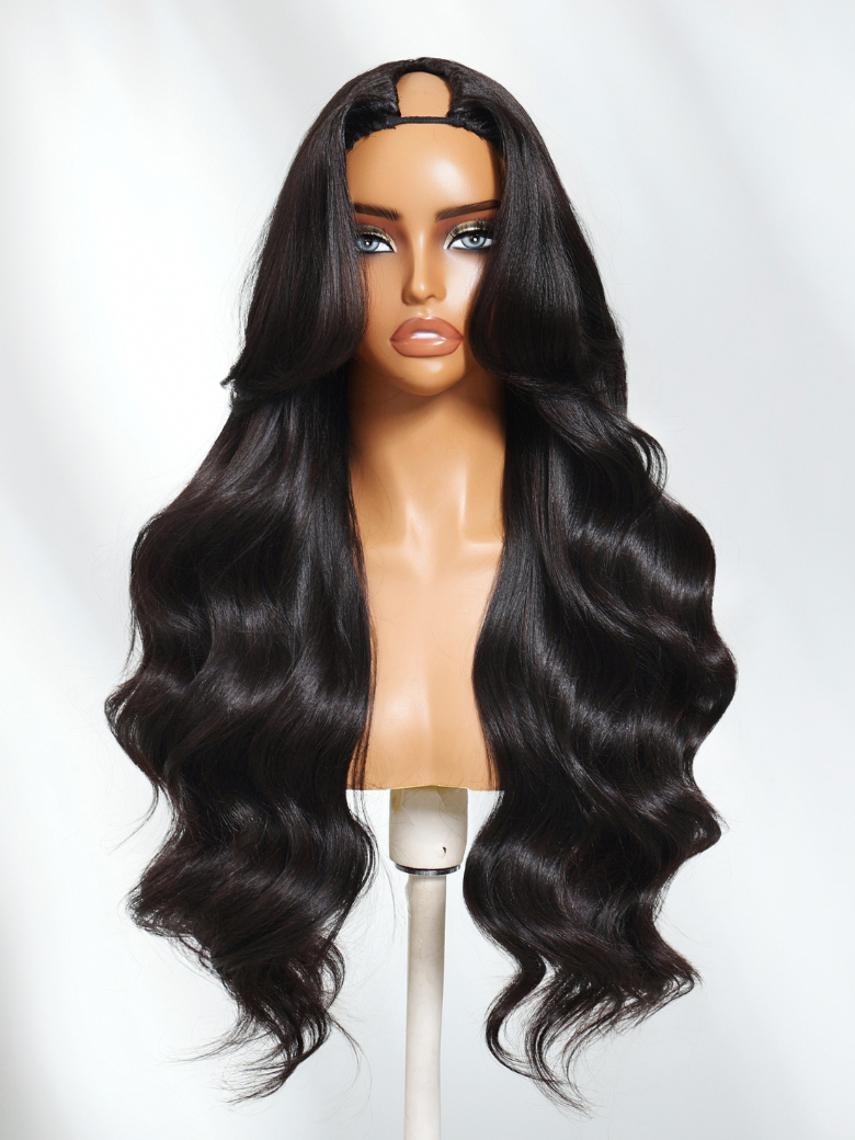 UNice Bye-Bye Knots 7x5 Lace Black Yaki Soft Layered Wig
