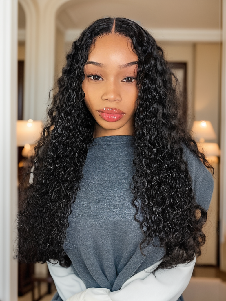 200% Density 13x4 Lace Frontal Curly Wig With Pre-Plucked and Natural-Looking Curls Super Melted