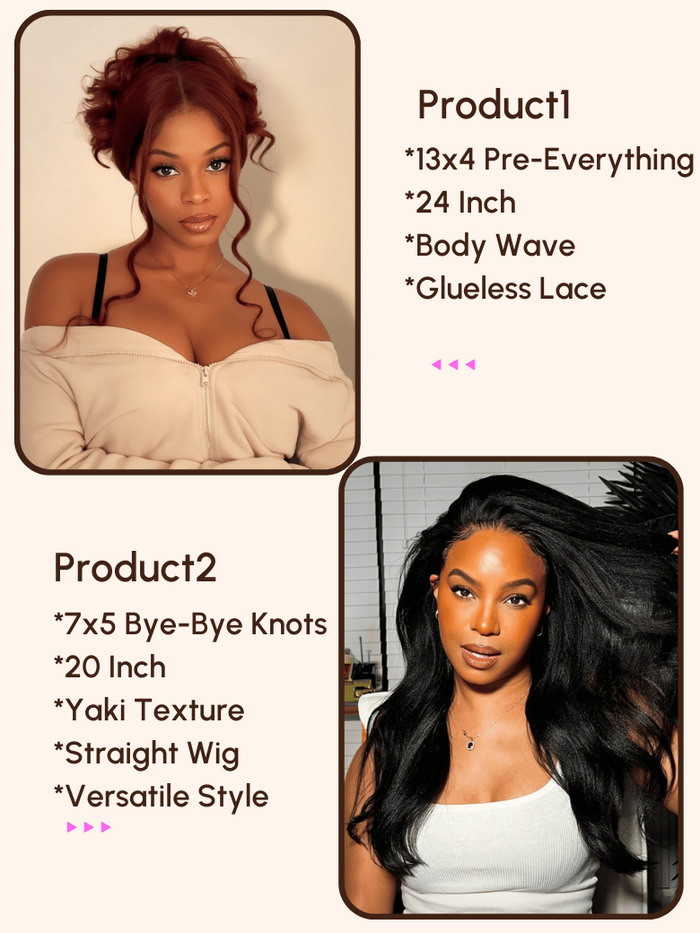 2 Wigs $249 for 24" 13x4 Pre-Everything and 20" 7x5 Bye-Bye Knots Wig