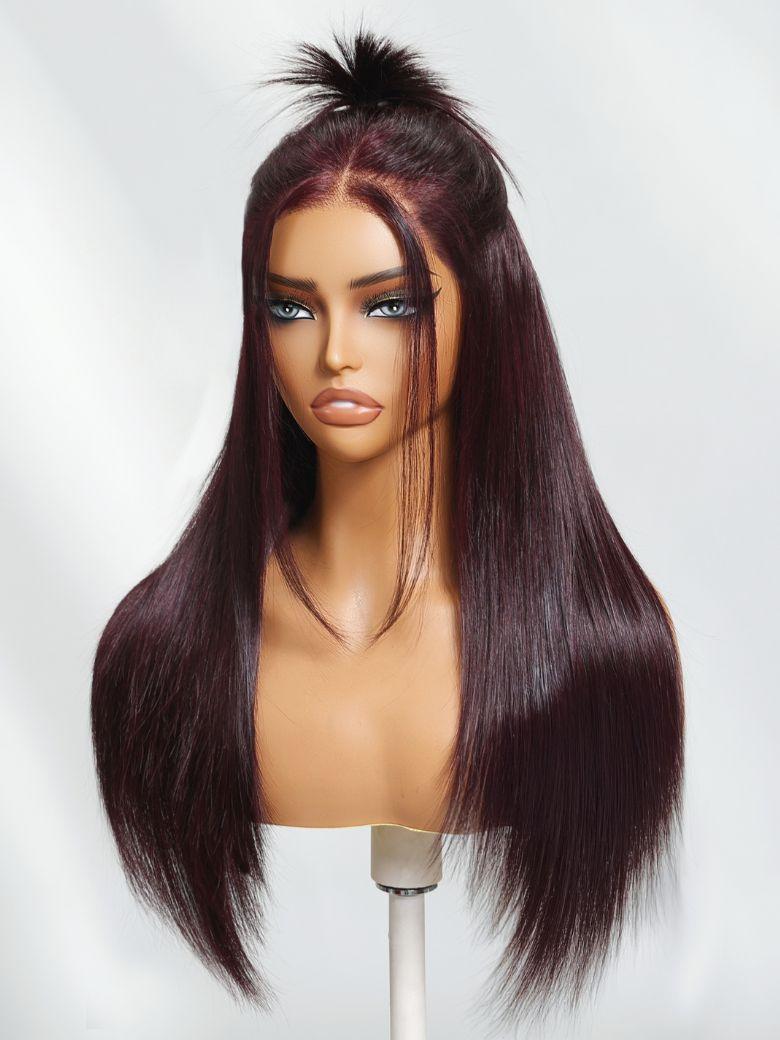 UNice 7x5 Bye-Bye Knots™ & 13x4 Pre-Everything™ Lace Frontal Black Cherry Layered Straight Wig
