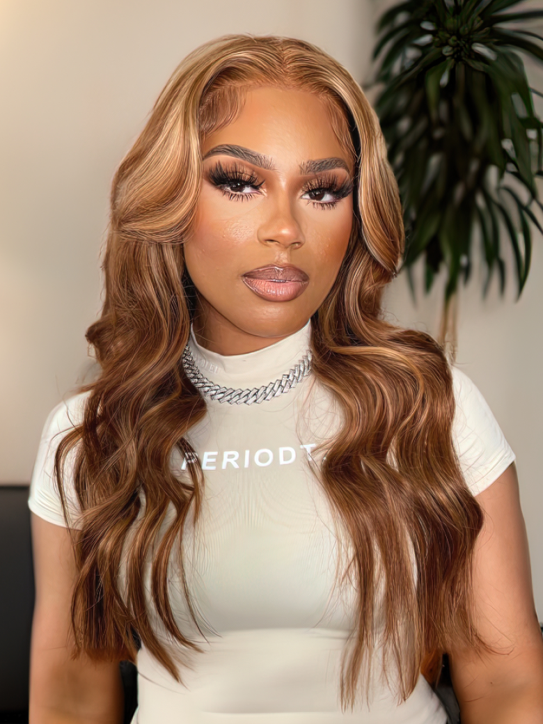 Highlight Honey Blonde 13x5 Lace Part Wig Body Wave Real Human Hair Wigs 150% Density Limited