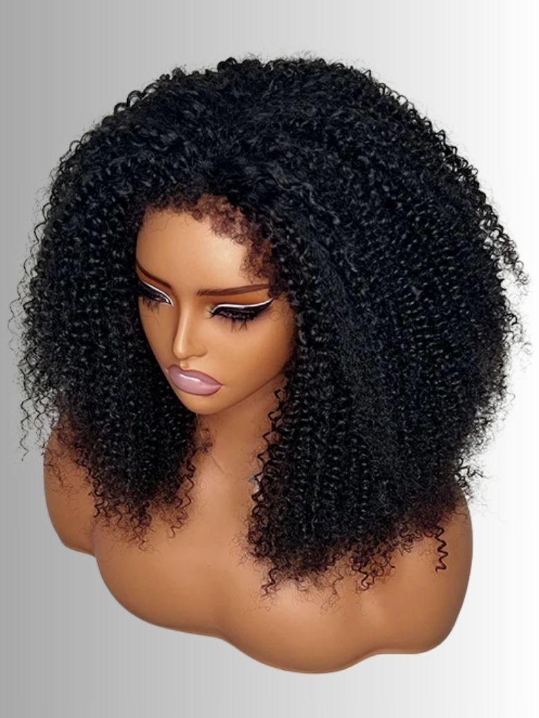 UNice EasiContour™ V Part Minimal Glueless Curly Glueless Wig With Invisi Drawstring 100% Human Hair 150% Density