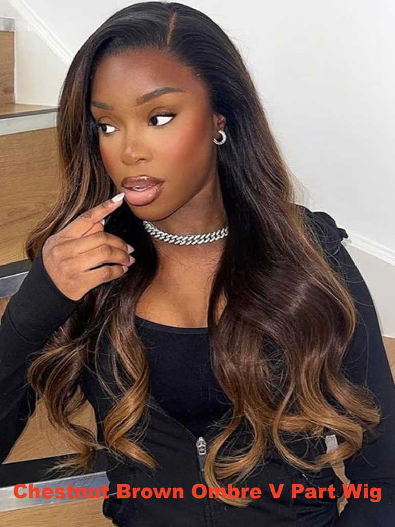 From 22'' Low Maintenance Put On & Go Chestnut Brown Ombre Yaki Straight Headband& Black Afro Kinky Curly Half Wigs 150% Density Wig Human Hair Glueless Wig