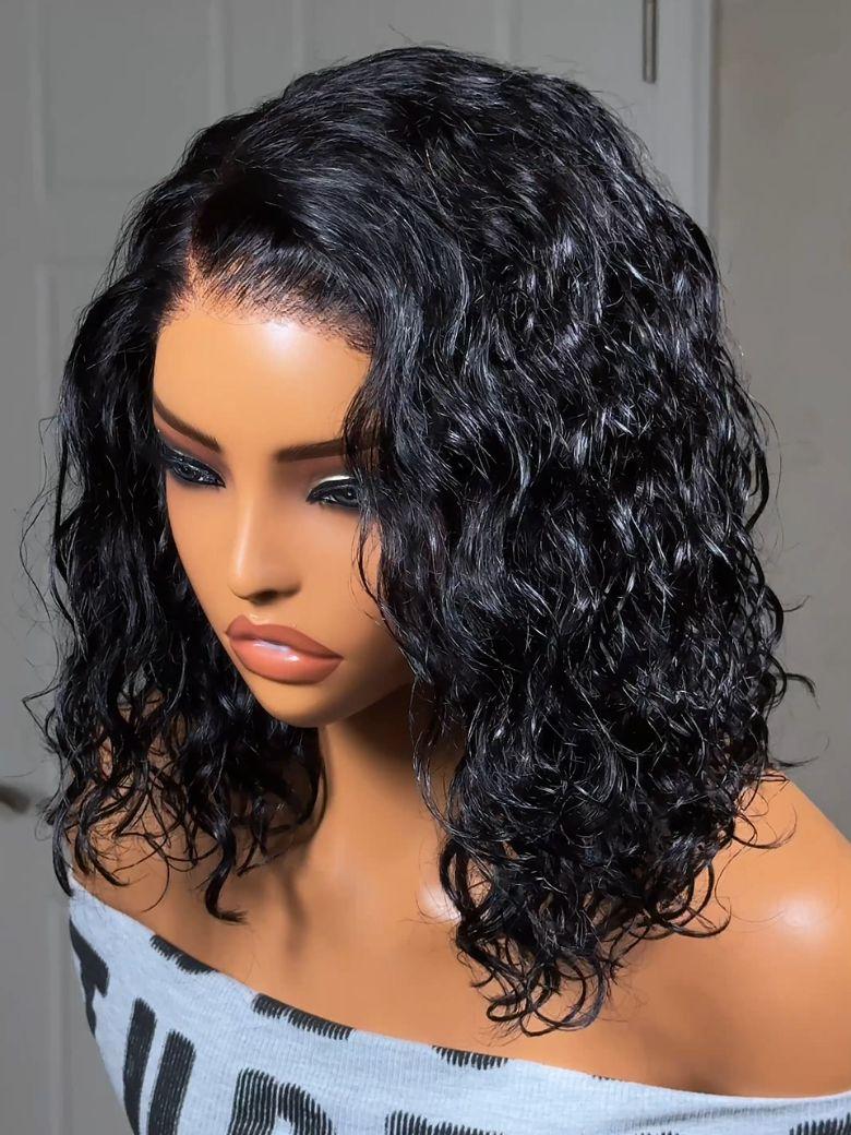 [ 220% Density ] UNice Bye-Bye Slip™ 6X4 Glueless Lace "C" Side Part Loose Wavy Bob 220% High Density Drawstring Wig For Beginners