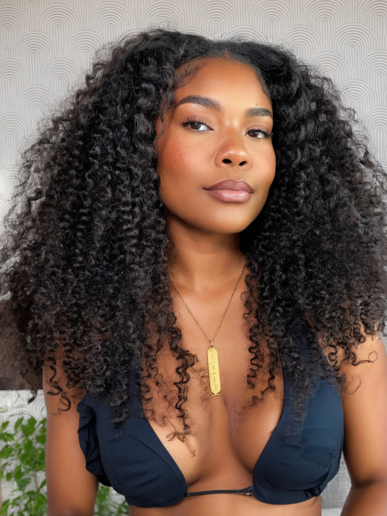 [18 Inch=$79] Glueless V Part 0 Skill Needed Wig Beginner Friendly Natural Scalp Curly Human Hair Upgraded U part Wig Without Leave out