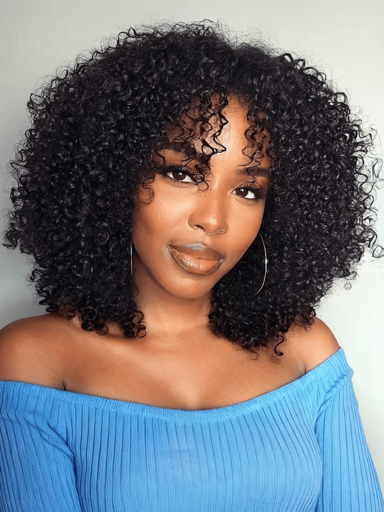 UNice Bye Bye Knots Wig 7x5 & 13x4 Glueless Lace Black Kinky Curly Wig With Bleached Knots 150%&180% Density
