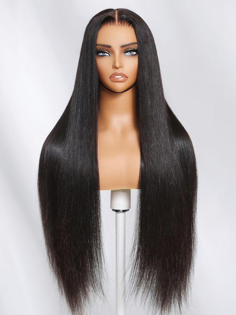 UNice ByeBye Knots Wig 7x5&13x4 Glueless Lace Black Straight Bleached Knots Wig No Baby Hair 150% Density