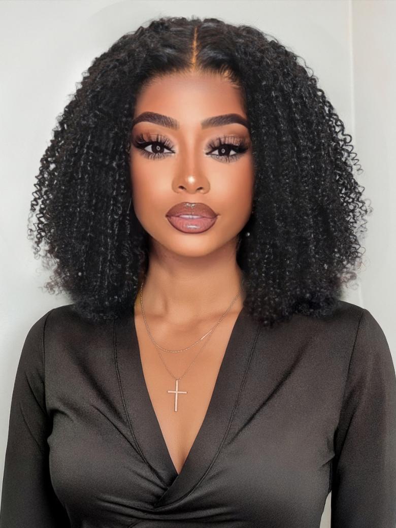 UNice Bye-Bye Knots 7x5 Lace Black Afro Kinky Curly Bob Wig