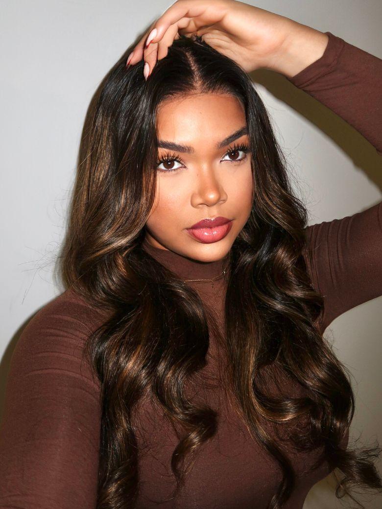 7x5 ByeBye Knots™ Wig Glueless Lace Balayage Highlight Body Wave Wig No Burden