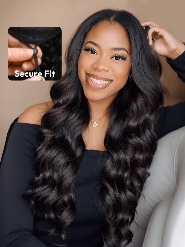 Pull & Go™ U Part / EasiContour V Part Hair Wig‎ Natural Color Body Wave Wigs For Women