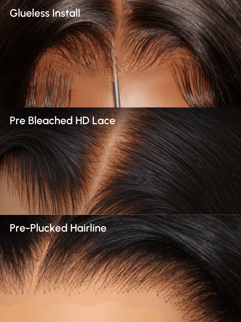 UNice 5x5 Thin HD BlendAway Lace Closure Black Glueless Jerry Curly Wig 180% Density