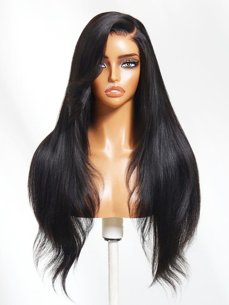 [From 20"]Side Part Layered Straight 13x4 Pre-Everything™ Lace Frontal Drawstring Wig With Side-Swept Bangs