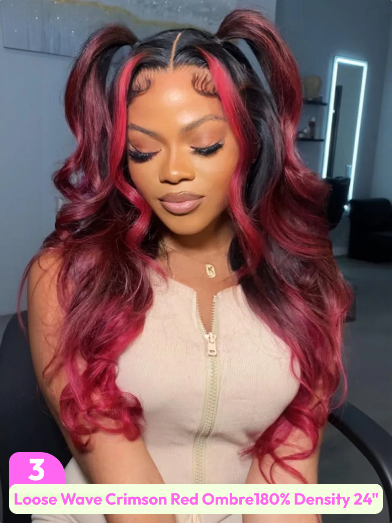 [24"=$99-$129] All 13x4 Front Large Lace 200%/ 180%/ 150% Density Spring & Summer Colored/ Natural Black Everyday Style Wigs