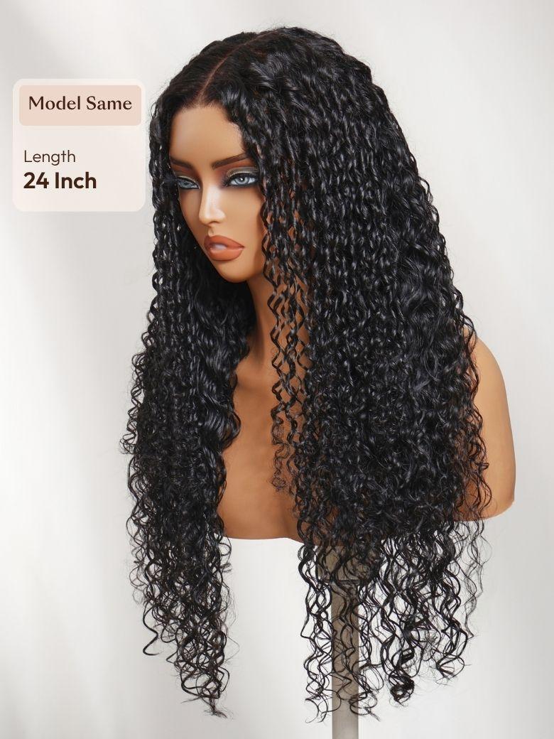 UNice 7x5 Bye Bye Slip™ Lace Black Defined Mixed Curly Glueless Wig with Invisi Drawstring