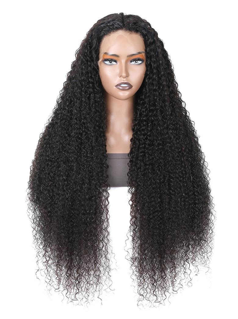 13x4 HD Lace Frontal Curly Glueless Wigs Human Hair Wigs 150% Density Natural Color