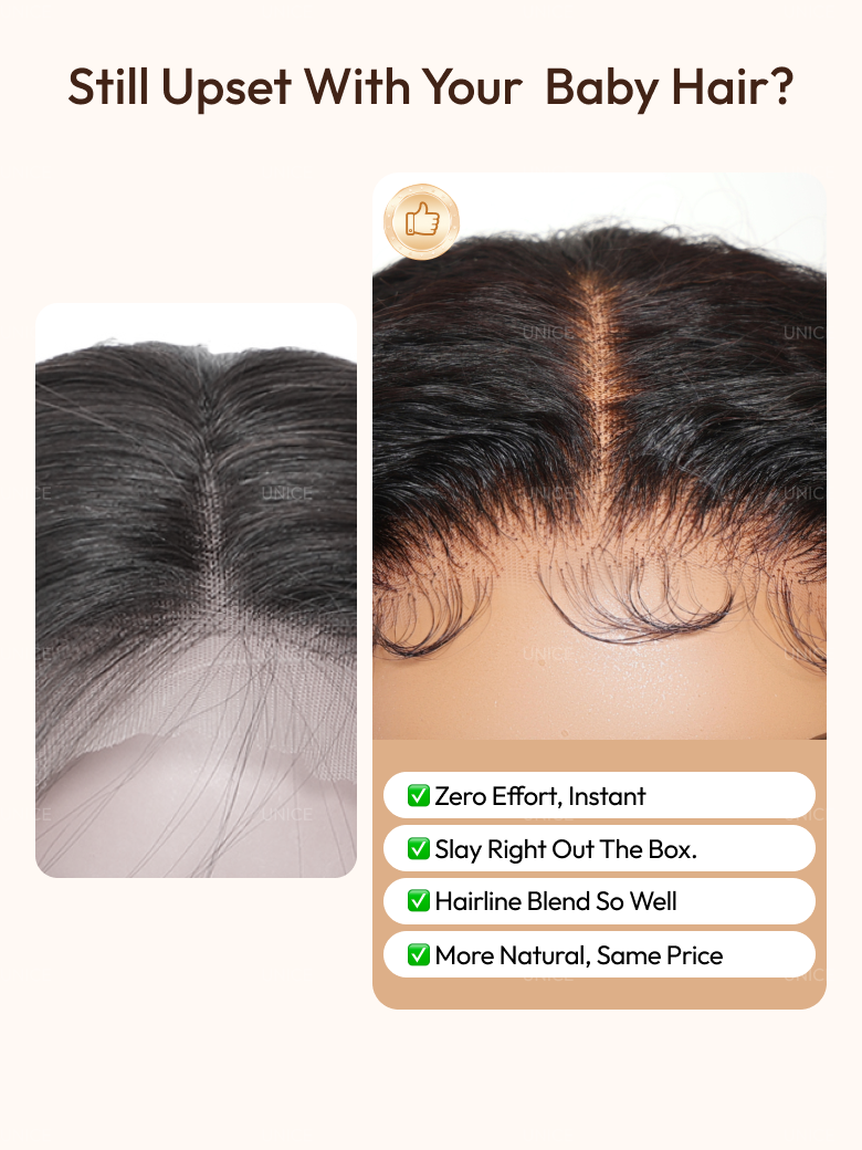 UNice Bye-Bye Knots™ 7x5 Lace Water Wave Drawstring Wig with Upgraded Baby Hair