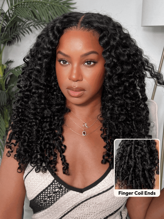 [Finger Coil] Bye-Bye Knots 7x5 Pre Cut Lace Curly Texture Premium Hair Wig With Finger Coil Ends