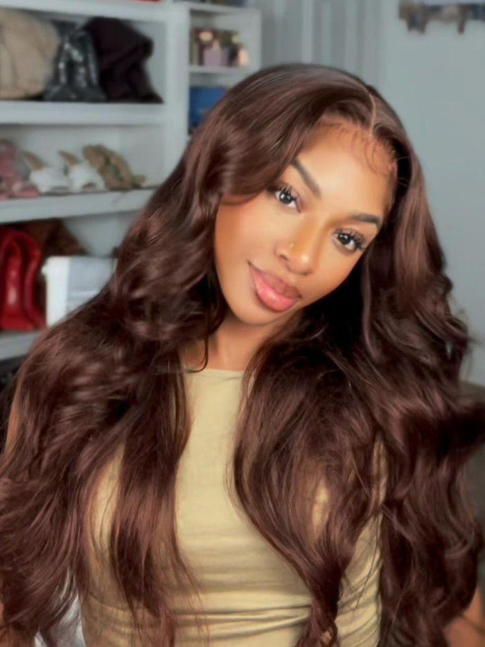 [$50 Off Every $100] Auburn Brown13x4 Pre-Everything Lace Frontal Loose Wave 100% Human Hair Wig with Invisi Drawstring & Face Framing Layers