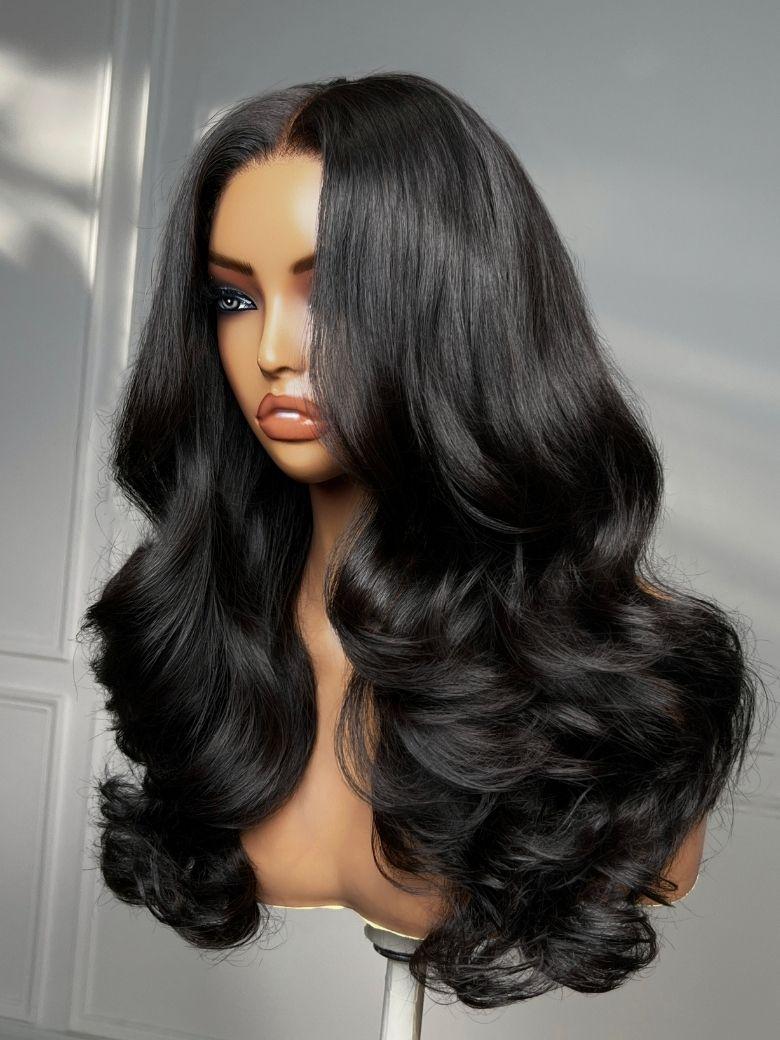 UNice 7x5 Bye-Bye Knots™ Wig Glueless Lace Sunset Jerry Curly for Reddish Brown Drawstring Wig With Bleached Knots