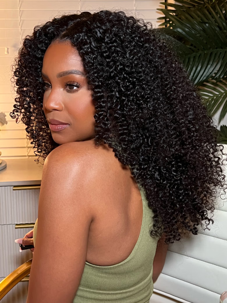 24" Inside| All Length $99 UNice New V Part Kinky Curly Glueless 0 Skill Needed Wig