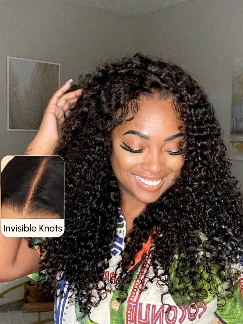 UNice Bye-Bye Knots Wig 7x5 Glueless Lace Jerry Curly Wig With Bleached Invisible Knots