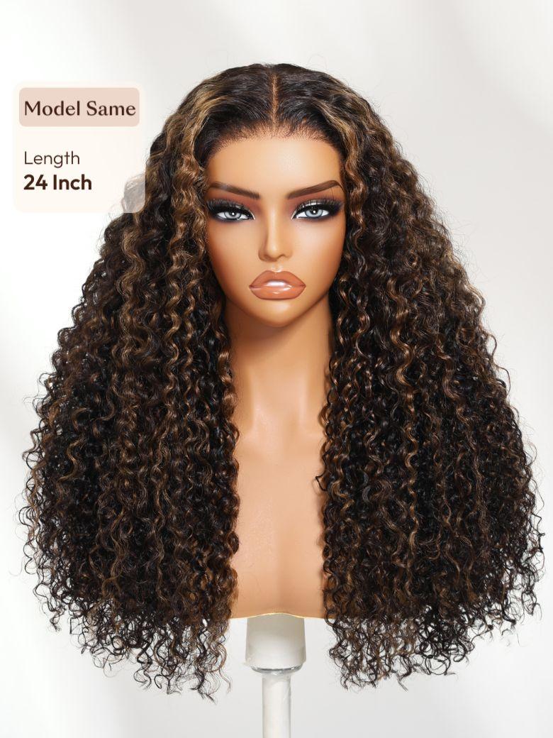 UNice Bye-Bye Knots Wig 7x5 Lace Balayage Highlights Jerry Curly Wig