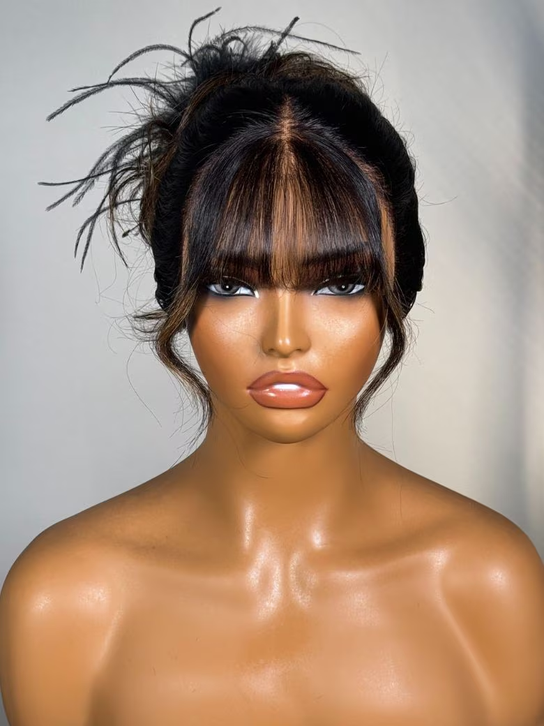UNice 13x4 Pre-Everything™ Lace Frontal Balayage Highlights Fluffy Natural Loose Wave Curtain Bangs Wig