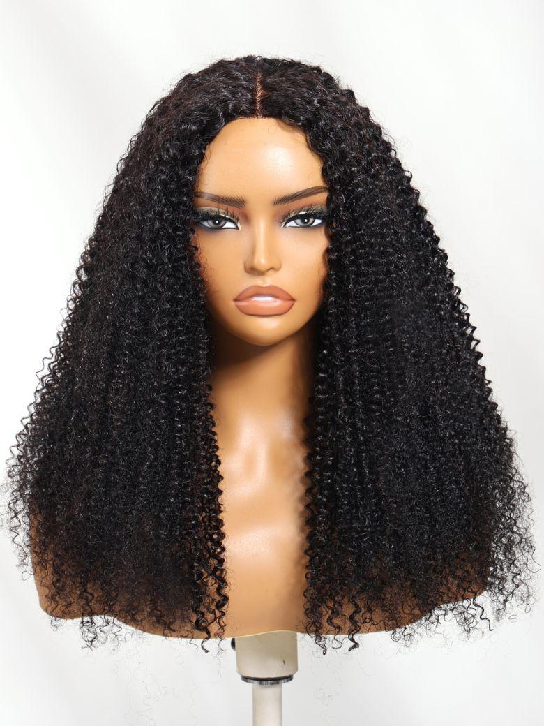 UNice EasiContour™ V Part Minimal Glueless Curly Glueless Wig With Invisi Drawstring 100% Human Hair 150% Density