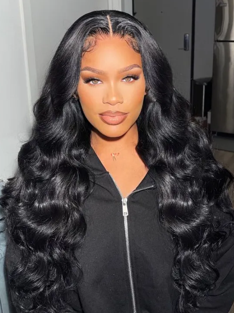 UNice Body Wave Beginner Friendly V Part Wig 30 Seconds Quick Install Natural Black No Glue