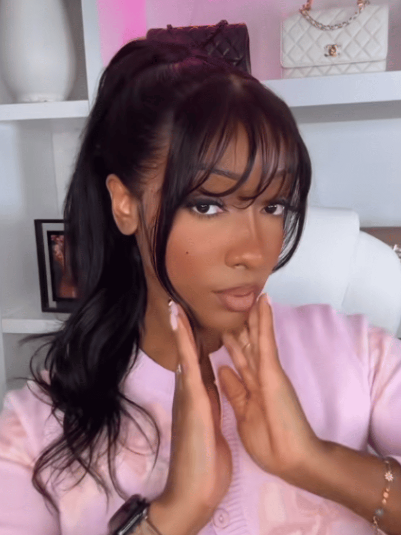 Unice 13x4 Pre-Everything Lace Frontal Wig Fluffy Natural Loose Wave Curtain Bangs Wig With Invisi Drawstring