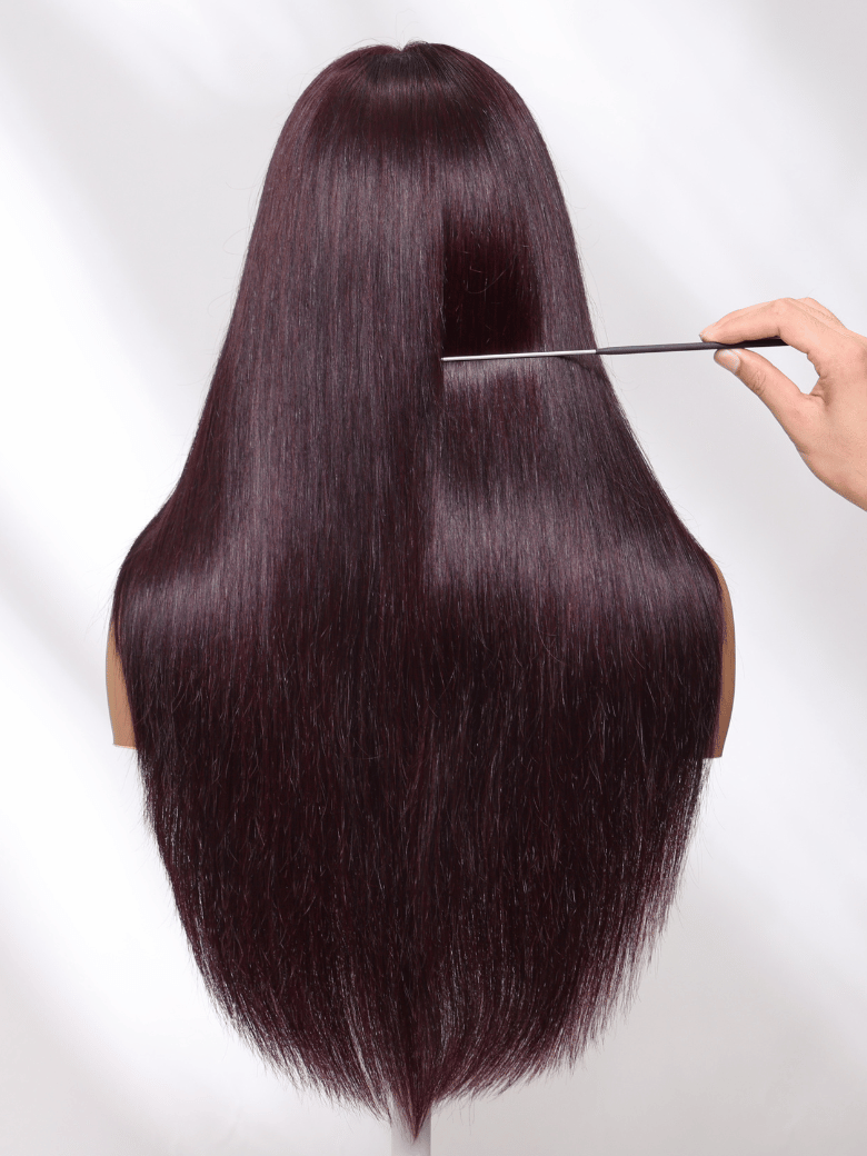 13x4 Lace Frontal Black Cherry Layered Straight Pre-Everything Wig Bouncy 150% Density