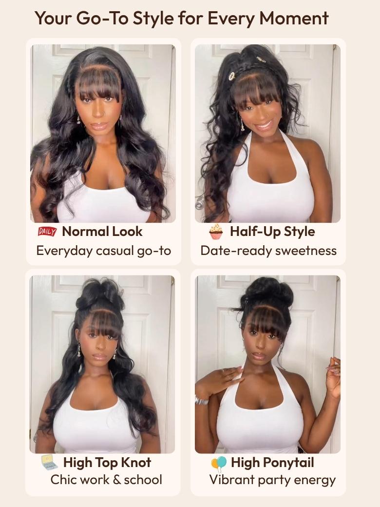 UNice 13x4 Pre-Everything™ Side-Part Fluffy Loose Wave Wig With Wispy Air Bangs