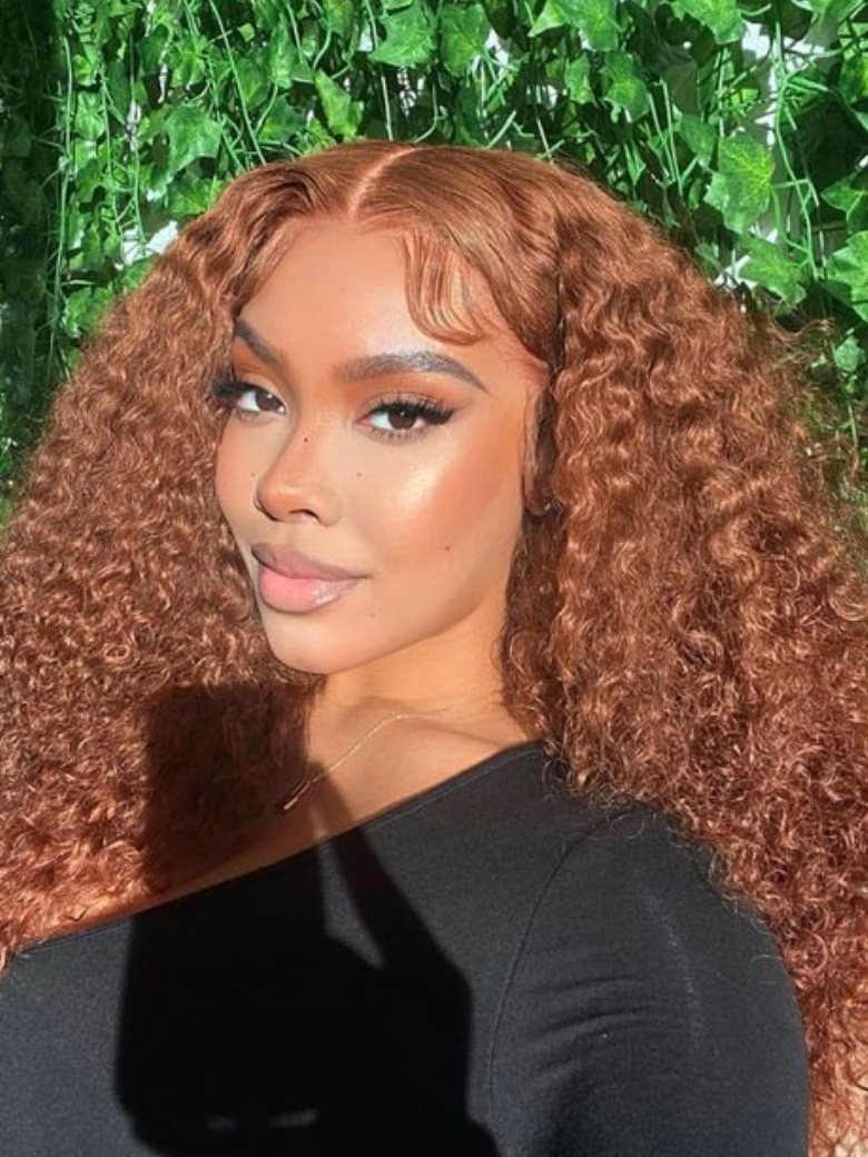 [24"=$139]UNice 13x4 Lace Frontal Auburn Brown Jerry Curly& Ginger Brown Straight Pre-Everything Wig