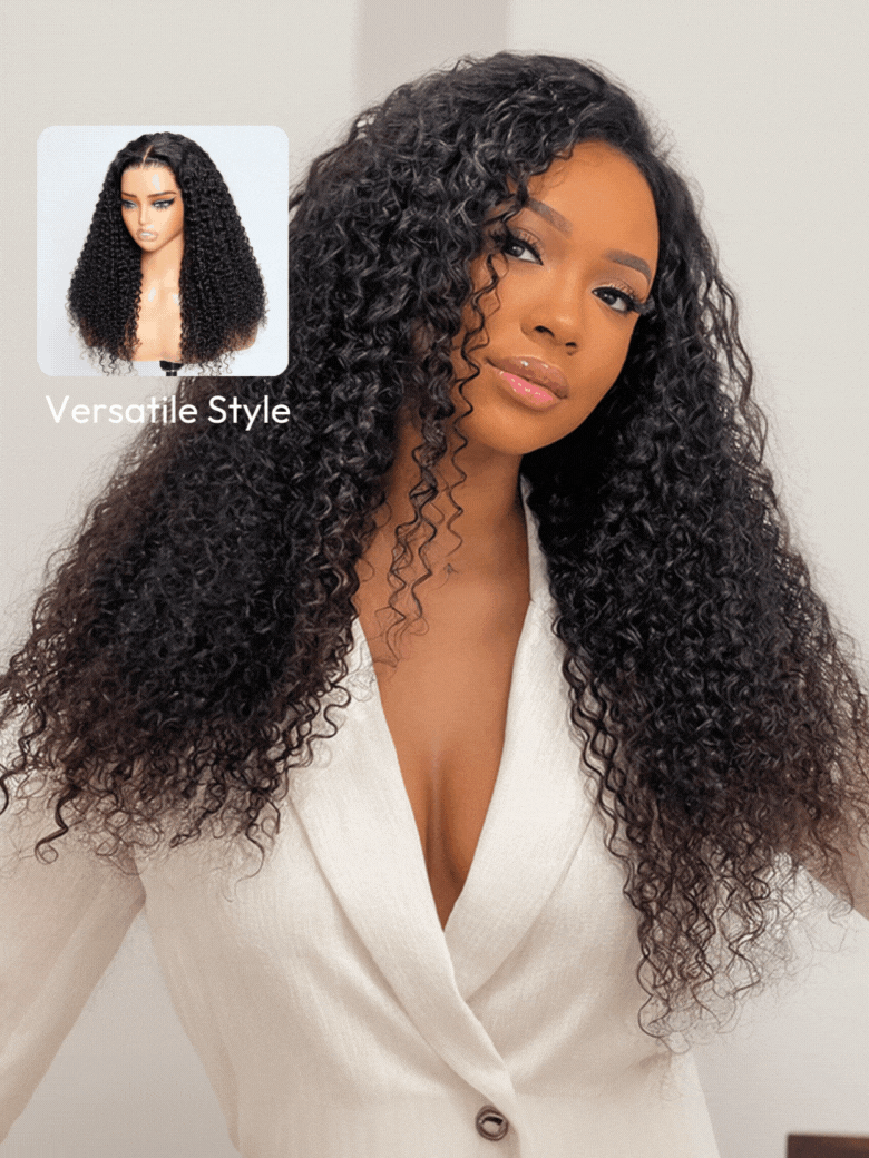 7x5 Bye-Bye Knots Wig 150% Density Jerry Curly Wig With Bleached Invisible Knots